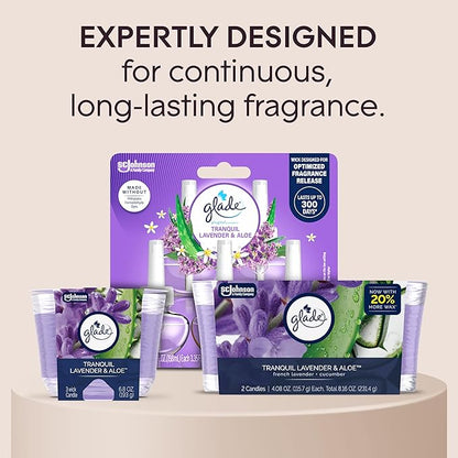 Glade Tranquil Lavender & Aloe 3-Wick Candle, 6.8 Oz, 3 Count