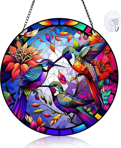 Colorful Acrylic Sun Catcher Window Decor - Rainbow Maker with Hook & Chain, SunCatcher Window Pendant Decoration Gift for Indoor Outdoor (Style 2)