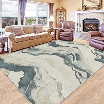 Swirl Rugs for Living Room - Abstract Rug, 3x4 Rug, Contemporary Area Rug & Room Decor, Modern Carpet & Home Decor, Washable Non Slip Anti Skid Rugs