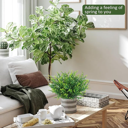 RECUTMS Fake Plants Artificial Spring Plants Outdoor Fake Flowers for Outdoor Artificial Flowers UV Resistant Artificial Plants Outdoor Front Porch Spring Decorations for Home(Green)