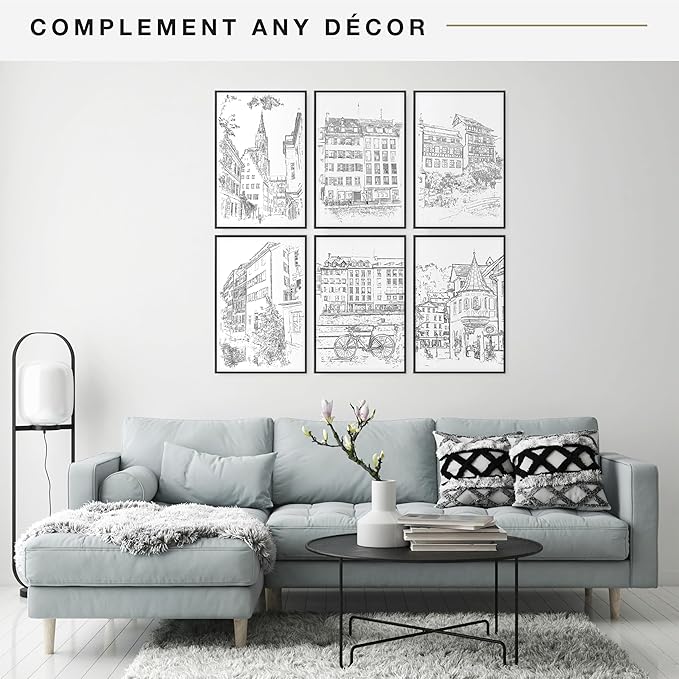 MCS Original Poster Frame 16x24 Black Lightweight Vertical & Horizontal Wall Hanging Large Picture Frame for Posters, Art Prints & Gallery Wall (6-Pack)