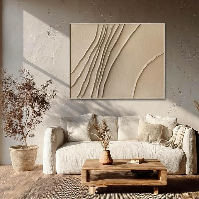 LEVERUP Abstract Painting Posters Art Brown Wall Artwork Minimalist Wall Decor for Dining Room Bedroom Office 32×40 Inchs Office Decorations Wall