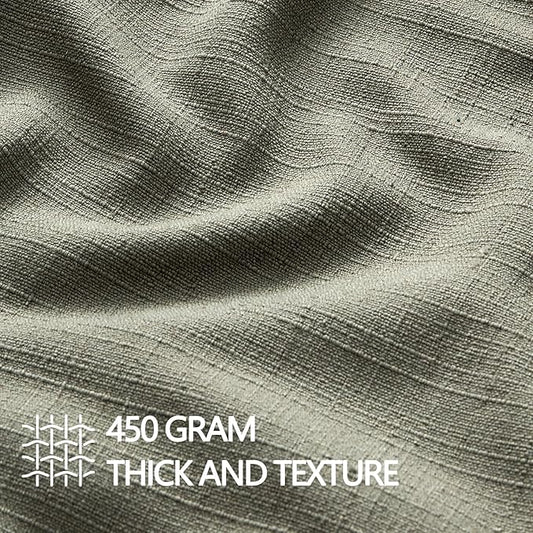 MIULEE Pack of 2 Thick Textured Couch Throw Pillow Covers, Olive Green Decorative Pillow Covers 18x18, Neutral Linen Cushion Cases for Sofa Bed Living Room Modern Farmhouse Home Decor, No Filling