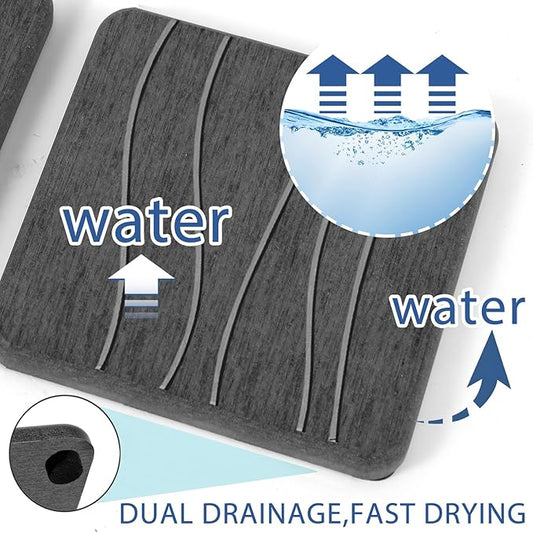 3PCS Water Absorbing Stone Tray, Fast Drying Stone Sink Tray, Stones Soap Trays, Water Absorbent Diatomite Trays, Diatomite Coasters for Kitchen Sink Bathroom Counter, Hand Soap Dish & Holders