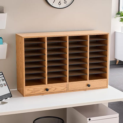 Safco, SAF9494MO, Adjustable Compartment Literature Organizers, 1 Each, Oak