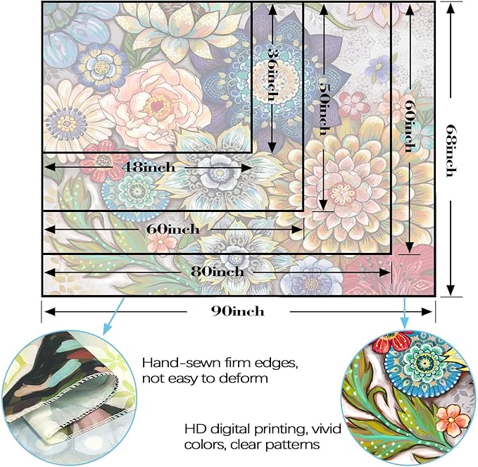 Neasow Colorful Floral Tapestry Wall hanging, Bright Boho Fabric Blossom Tapestries, Multi Color Tapestry for Bedroom Home Hippie Wall Decor 50×60 inch