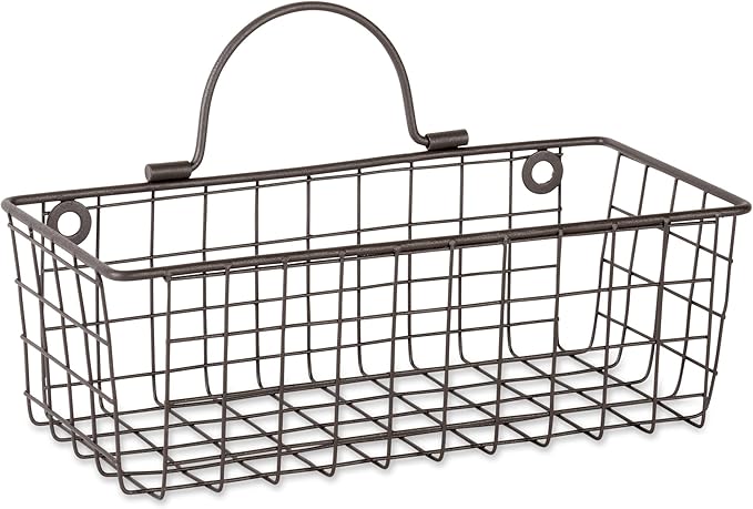DII Farmhouse Vintage Décor, Wire Wall Basket, Small, Bronze, 2 Piece