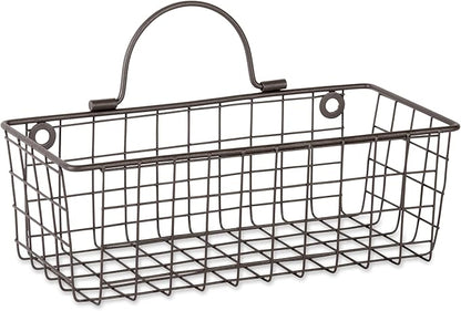 DII Farmhouse Vintage Décor, Wire Wall Basket, Small, Bronze, 2 Piece