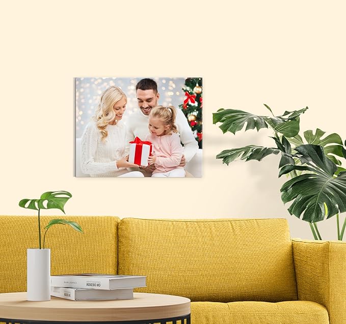 TreeDeal Custom Canvas Prints with Your Photos, Framed 14” x 11” Personalized Pictures Print, Customized Photo to Canvas Wall Art Ideal for Home Decor Gift Wrapping Pets Family Baby Wedding