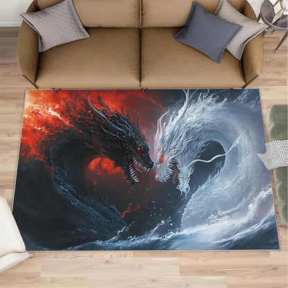 Graffiti Hip-Hop 6x8 Area Rugs for Living Room, Skateboarding Washable Non Slip Rugs, Street Art Low Pile Print Rug for Bedroom, Dining Room, Home Office
