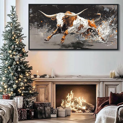 Highland Cow Wall Art - Farmhouse Cow Pictures Wall Decor - Rustic Country Canvas Wall Art - Large Pictures for Living Room -Framed Artwork for Walls 20×40IN