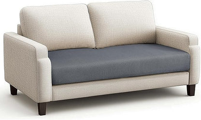 CHUN YI Medium Couch Cushion Cover Stretch for Loveseat, Sofa Seat Slipcovers for Pets, Suitable for Armchair Loveseat Sofa with Spandex Jacquard Washable Fabric(Medium,Light Grey)