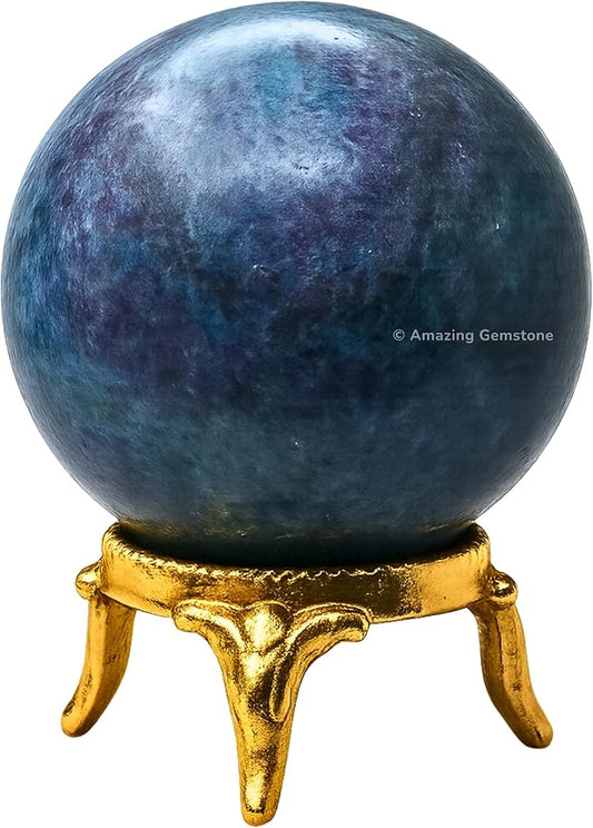 Amazing Gemstone Ruby Kyanite Crystal Ball with Stand - 1.5 Inches Crystal Sphere Meditation Balls for Witchcraft and Decorative Balls
