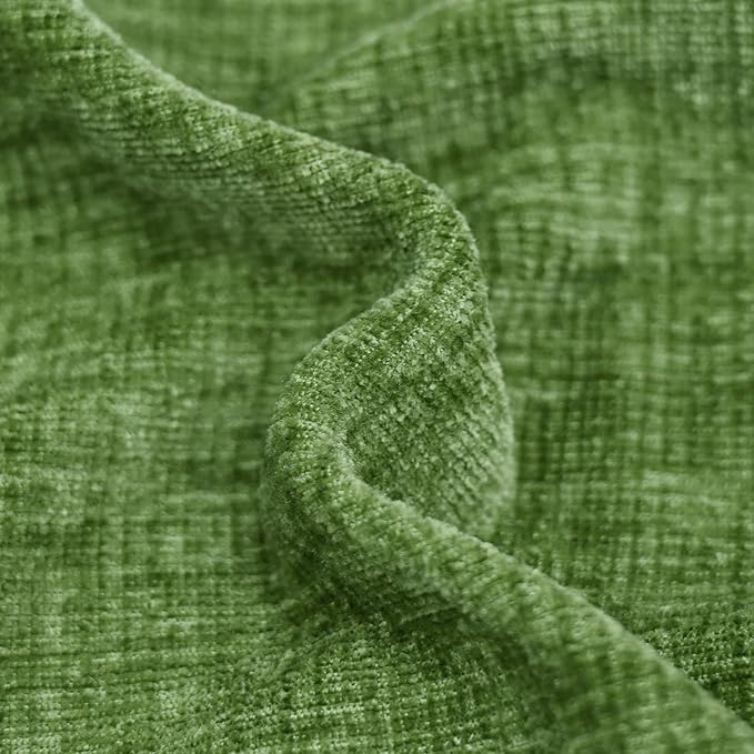 CaliTime Throw Pillow Covers Decorative 22 X 22 Inches Pack of 2 Cotton Thread Stitching Edges Solid Dyed Soft Chenille Cushion Cases for Couch Sofa Bed Living Room Farmhouse Forest Green