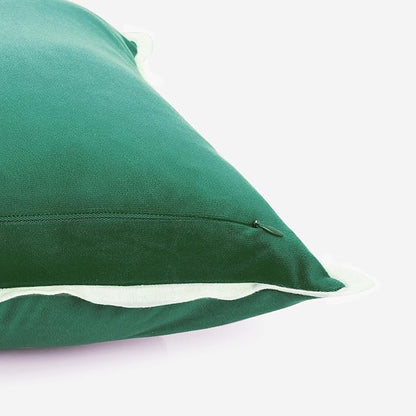 FINGERCRAFT Decorative Throw Pillow Cover Pack of 2 Soft Velvet Cushion Cover, Sofa and Bedroom Pillow Case 22" x 22" Hunter Green