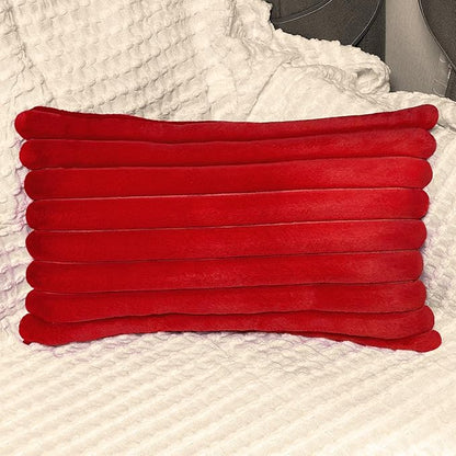 1 Pack 12x20 Pillow Cover Velvet Pillow Covers, Faux Fur Oblong Throw Pillow Covers for Living Room Decorations Throw Pillow Case, Throw Pillow Cover Cushion Cover for Home Sofa Bedroom Car, Red