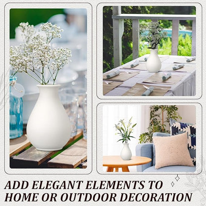 Tioncy 15 Pack White Ceramic Bud Vases Bulk Christmas Decoration 3.9 Inch Boho Small Flower Ceramic Vases for Centerpieces for Dry Flowers Pampas Garss Home Wedding Table Decor(Classic)