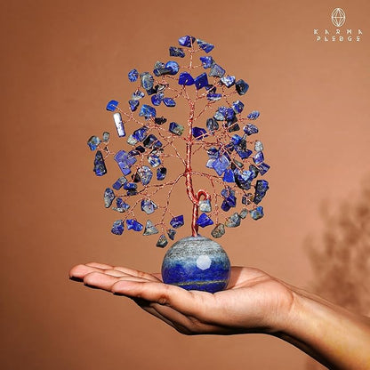 Crystal Tree of Life Home and Office Decor Gifts for Women, Lapis Lazuli Chakra Healing Stones Feng Shui Bonsai Tree for Positive Energy, Money, Good Luck, Christmas Decor, Birthday Gifts for Mom