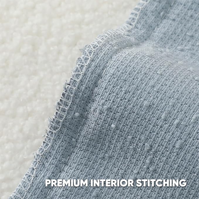 HAUSSY Set of 2 12x20 Decorative Throw Pillow Covers, Soft Cozy Textured Boucle Lumbar Pillow Cases, Home Decor for Couch Bed Living Room, Dusty Blue