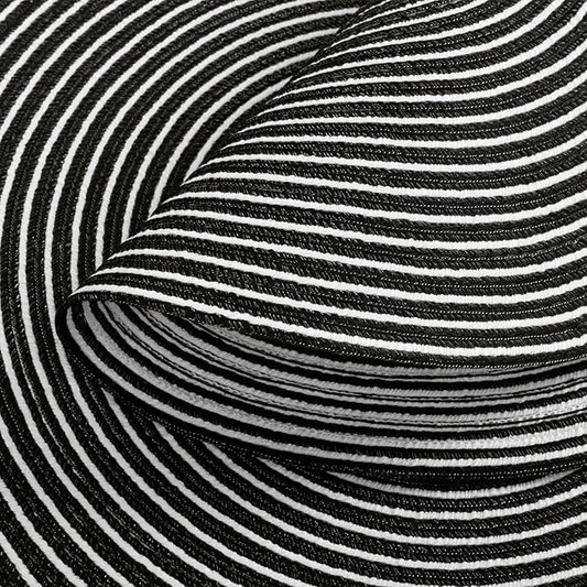 SHACOS 15 inch Round Braided Placemats Set of 6 Non Slip Washable Fabric Kitchen Table Place Mats Heat Resistant Table Mats for Home Wedding Party, Black White