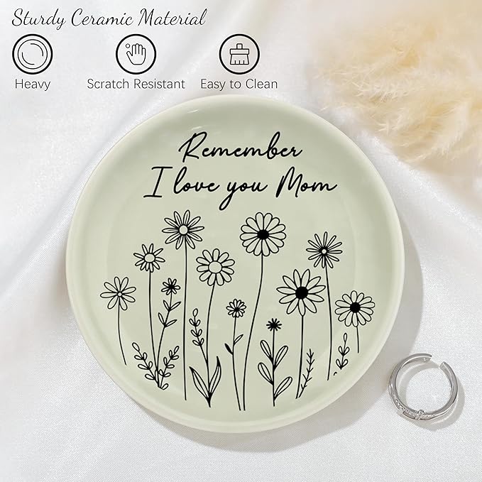 JoycuFF Mom Gifts from Daughter Son, Birthday Christmas Mothers Day Gifts for Mother, Best Mom Trinket Dish Jewelry Tray Ring
