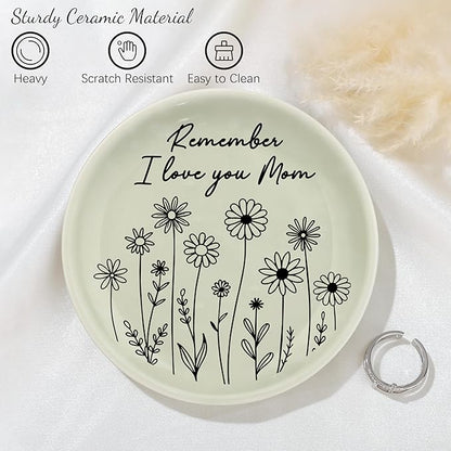 JoycuFF Mom Gifts from Daughter Son, Birthday Christmas Mothers Day Gifts for Mother, Best Mom Trinket Dish Jewelry Tray Ring