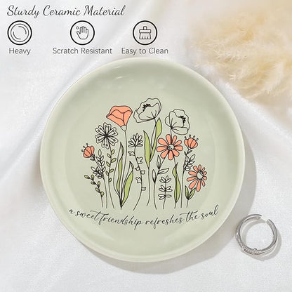 JoycuFF Friendship Gifts for Women,Best Friend Birthday Christmas Gifts Friend Trinket Ring Dish