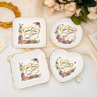 Personalized Mr and Mrs Jewelry Dish Wedding Gift for Couple, Custom Ring Holder Tray, Newlywed Engagement Trinket Plate, Ceramic Ring Dish, Romantic Gift Idea for Bride and Groom