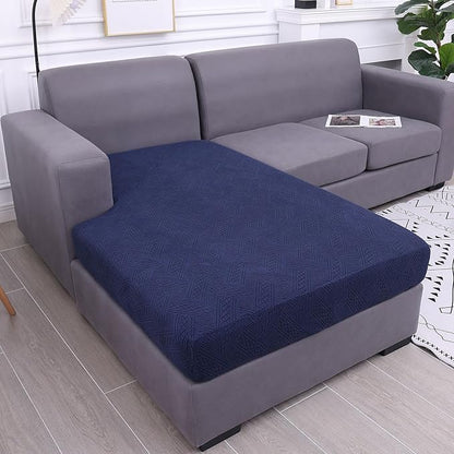 hyha Couch Cushion Covers, Stretch Sofa Seat Cushion Slipcover, Sectional Couch Covers L Shape with Elastic Bottom for Sectional Sofa(Chaise, Navy)