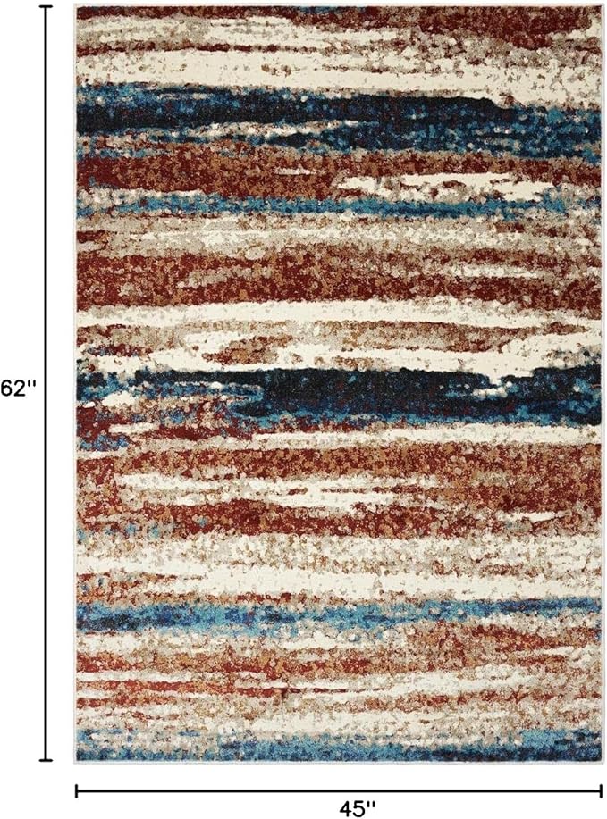 LUXE WEAVERS Lagos Collection 7501 Passion 4x5 Abstract Area Rug