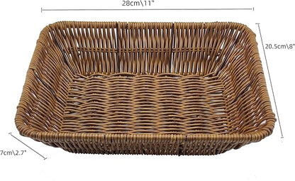 Wicker Bread Baskets,Tabletop Food Serving Baskets,Handwoven Storage Basket Bin,Fruit Vegetables cosmetics Basket for Home
