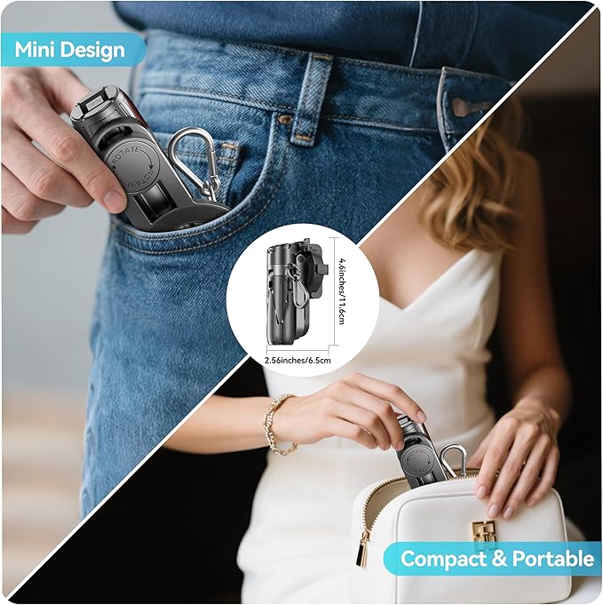 FOURPILLARS Magnetic Tripod Stand for iPhone, Mini Selfie Stick Tripod with Detachable Remote, Portable Cell Phone Tripod Stand Compatible with iPhone/Android, Live Streaming, Video Recording