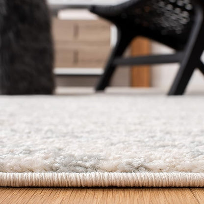 SAFAVIEH Area Rug 6x9 - Tulum Collection - Ivory & Light Grey, Moroccan Boho Tribal Design, Non-Shedding & Easy to Clean, Ideal for Living Room, Bedroom, Dining Space (TUL272G)