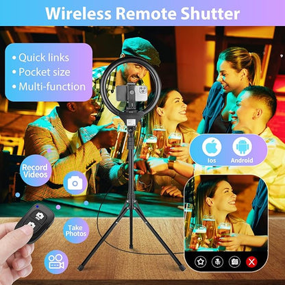 Sensyne 14'' Selfie Ring Light with 62'' Tripod Stand and Phone Holder, LED Selfie Circle Light for Live Stream/Recording/Photography/YouTube/TikTok