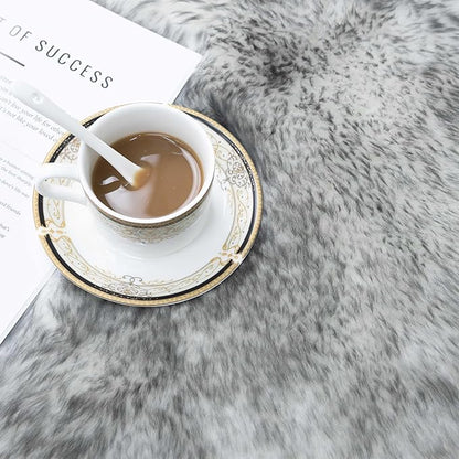 Genuine Sheepskin Rug New Zealand Fluffy Lambskin Rug, Natural Luxury Sheepskin Throw for Bedroom Living Room Children's Room - Premium Area Rug Chair Cover (2×6 Feet, Grey Tip)