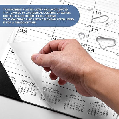 Desk Calendar 2026 Large 22x17,January 2026 to June 2027,Desk calendar 2026, Calendar 2026 with PVC Cover,Round Holes& NOTES List (Black),18 Months -3 PACK 2026 Desk Calender.