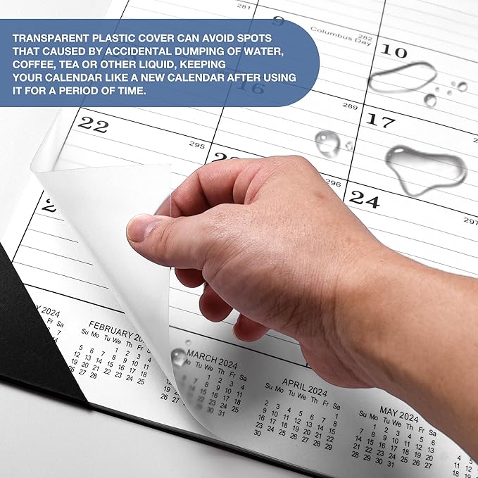 Desk Calendar 2026,January 2026 to June 2027,Desk calendar 2026 Large 22x17, Calendar 2026 with PVC Cover,Round Holes& NOTES List (Black),18 Months 2026 Desk Calender.