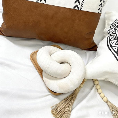 2-Link Wood Chain, Hand Carved Coffee Table Decoration, Boho Decor for Bedroom, Living Room,Shelf Entryway Table,Book Shelf (White)