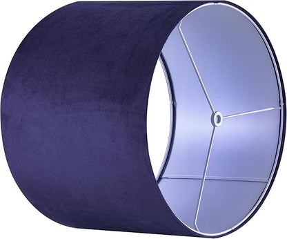Dark Blue Velvet Drum Lamp Shade Modern Lampshade 13``Top×13``Bottom×10``High(Spider) Medium Lamp Shade for Table & Bedside Lamp Replacement Lampshades in Hand Crafted - By GO&SO