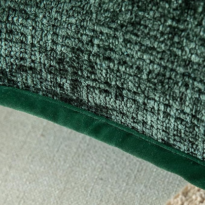 Yaertun Pack of 2 Chenille Textured Decorative Throw Pillow Covers Accent Solid Cushion Cover Soft Cozy Pillow Case with Velvet Back for Couch Sofa Bed Living Room 22x22 Inch Green