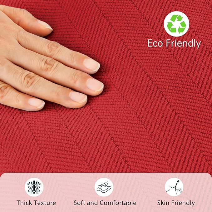 ZWJD Red Pillow Covers 24x24 Set of 2 Chenille Throw Red Pillows Cushion Covers with Elegant Design Soft and Luxurious Decorative Pillows for Couch, Bed, and Christmas Decor