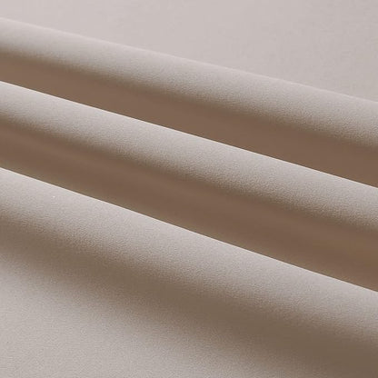 DUALIFE 54 Inch Taupe Blackout Curtains for Bedroom Short Windows Solid Blackout Curtain Panels Thermal Insulated Grommet Top Room Darkening Curtains for Bedroom 38 x 54 Inch Length Light Brown