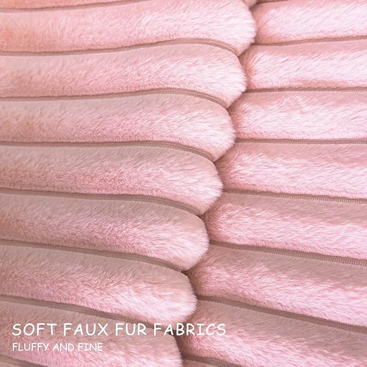 2 Pack 12x20 Pillow Cover Velvet Pillow Covers, Faux Fur Oblong Throw Pillow Covers for Living Room Decorations Throw Pillow Case, Throw Pillow Cover Cushion Cover for Home Sofa Bedroom Car, Pink