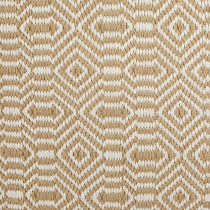Signature Design by Ashley Adamont Casual Handwoven Geometric Pouf, Beige & White