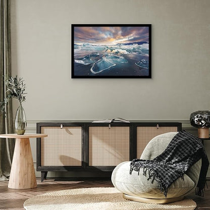 Americanflat 23x35 Poster Frame with Polished Plexiglass - Black Picture Frame - Wide Photo Frames Made of Engineered Wood for Vertical or Horizontal Wall Display - Epic Collection - Black