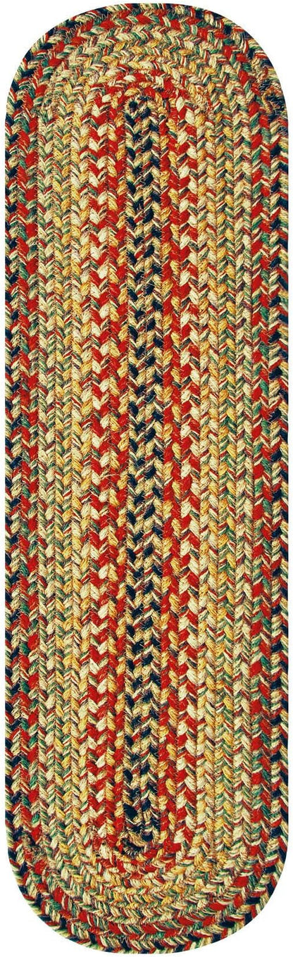 Homespice Kingston Jute Braided Table Runner, Warm Country Decor, Set of 2, Multicolor Oval 8x28 - Rich Colors, Easy to Clean, Durable and Protects Furniture