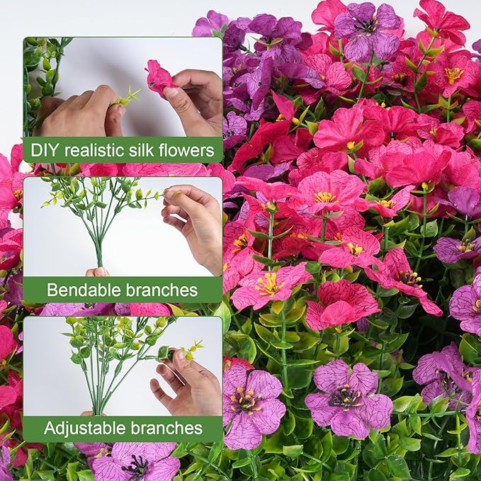 Artificial Flowers for Outdoor Indoor Realistic Faux Flower Spring Summer Garden Home Decoration, Hanging Daisy Flower with Eucalyptus Leaves Fake Plants Greenery Balcony Porch Patio Front Door Decor