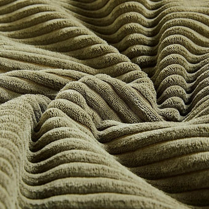 Fancy Homi 2 Packs Olive Green Lumbar Decorative Throw Pillow Covers 20x28 Inch for Living Room Couch Bed, Farmhouse Boho Home Decor, Soft Striped Corduroy Rectangle Accent Cushion Case 50x70 cm