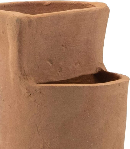 Foreside Home & Garden Natural Terracotta Multi Level Decorative Vase