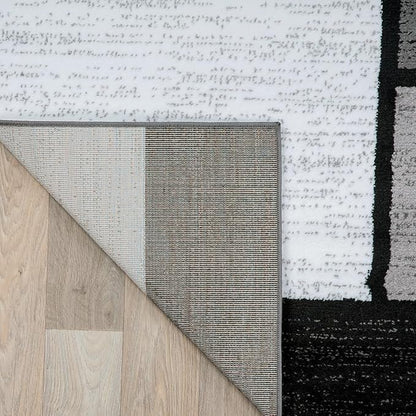 Rugshop Contemporary Modern Boxes for Home Office,Living Room,Bedroom,Kitchen Non Shedding Square Area Rug 6'6" x 6'6" Gray